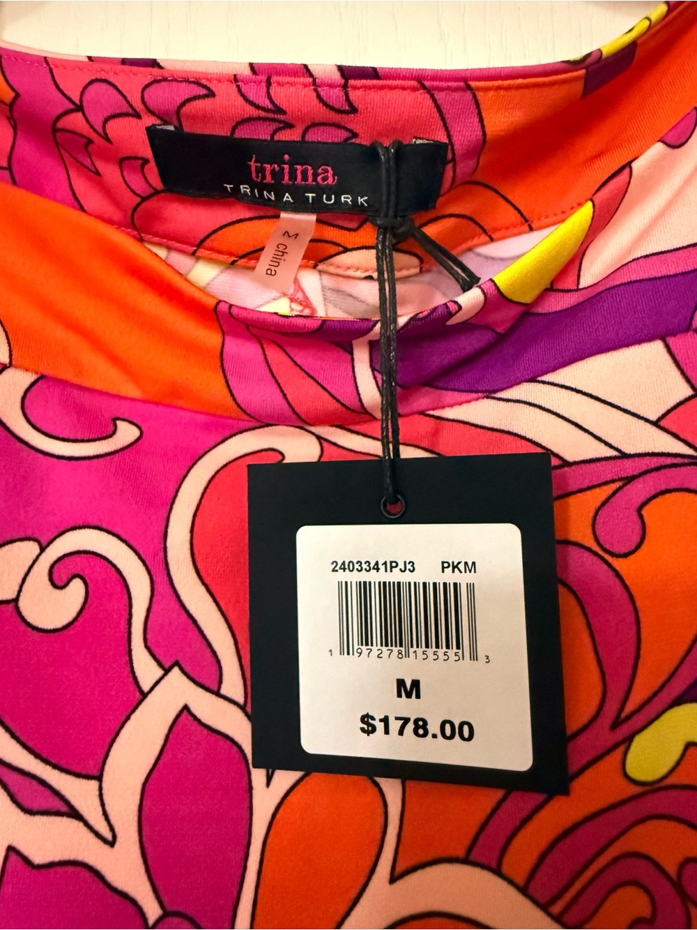 NWT Trina Turk Vinet Tie Sleeve Floral Mini Dress - Picture 3 of 5